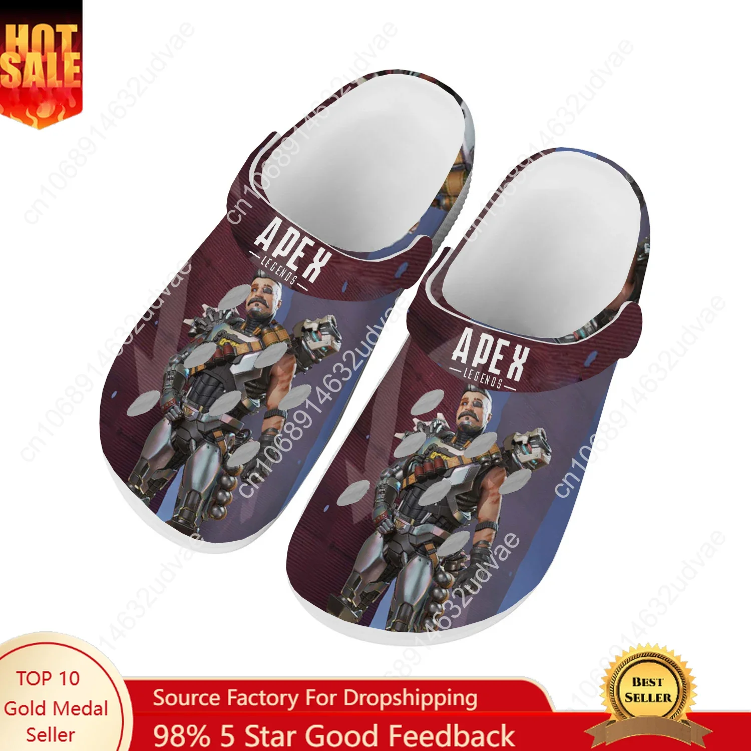 A-Apex Legends Water Shoes Mens Womens High Quality Fashion Home Garden Clogs Customizd Sandals Beach Breathable Hole Slippers
