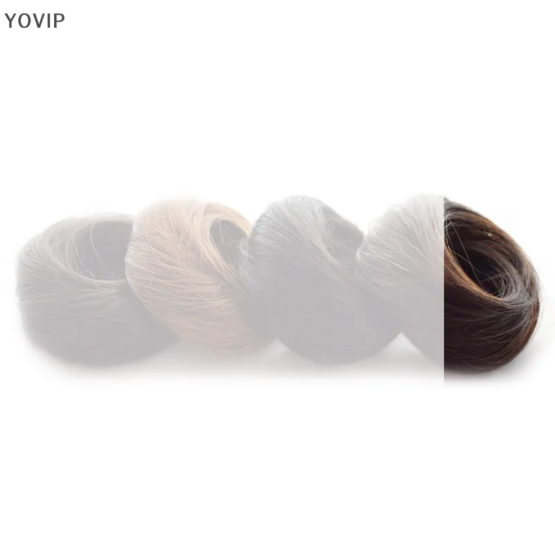 /YOV/Hair Bun Wig Ladies Ponytail Hair Extension Scrunchie Elastic Meatball Head Hairpieces Scrunchie Wrap Synthetic