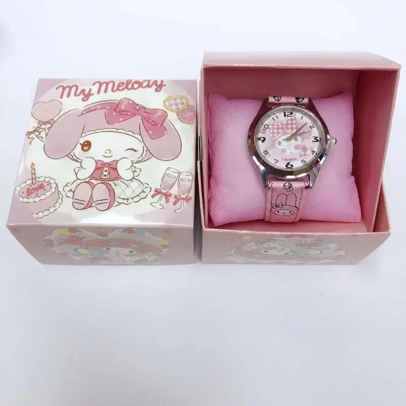 Sanrio Watch Kuromi My Melody Cinnamoroll Pompompurin Quartz Watch Holiday Birthday Children Pointer Watch Girl Boys Gifts