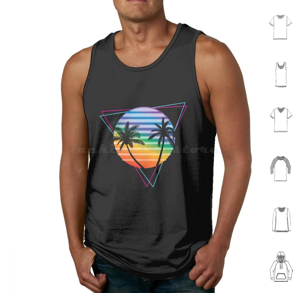 Retrowave Rainbow Sunset Tank Tops Vest Sleeveless Lofi Lo Fi Lofi Art Lofi Music Lofi Lofi Edit Lofi And Chill