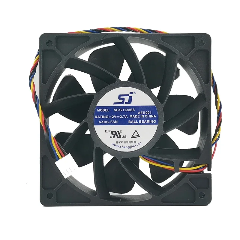 

+NEW 12CM For Yongsheng SJ SG121238BS ant s9i T9 12038 12V 2.7A 120*120*38MM Double Ball Bearing /Cooling Fan