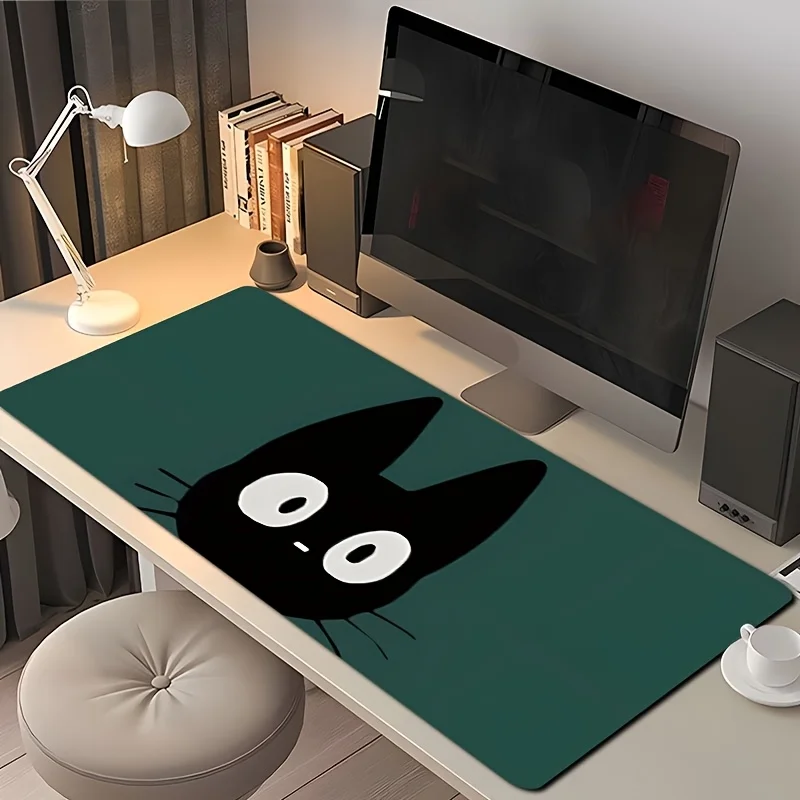 

Большой офисный коврик для мыши на тему черного кота, настольный коврик, игровые коврики, резиновые противоскользящие прочные аксессуары для ПК, коврики для клавиатуры и мыши, коврик maus