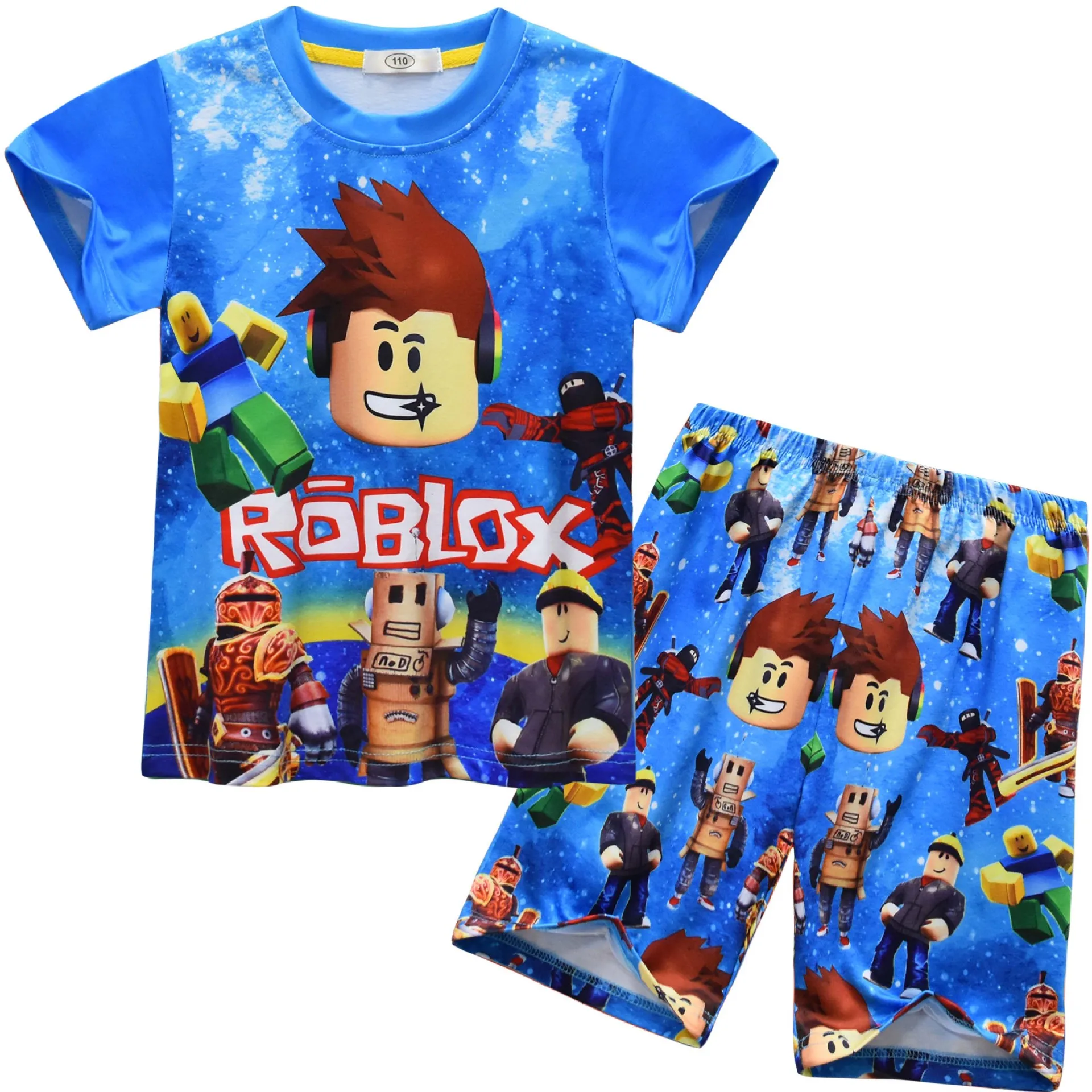

New Boys' Short-Sleeve Set ROBLOX Cartoon Game Roblox Homewear Two-Piece Set