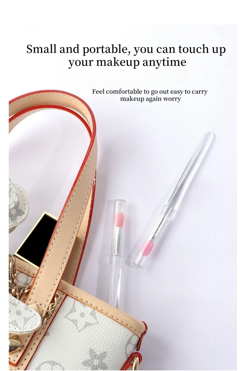 Silikon-Lippenpinsel mit Deckel, Mini, professionell, tragbar, Lippenmaskenpinsel, Lippenstift, Lidschattenpinsel, verschmierter Lippenstiftpinsel – Detail 8