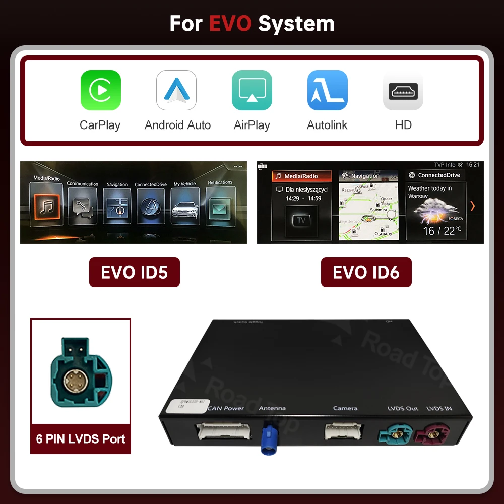 RoadTop Draadloze CarPlay voor BMW NBT EVO 1 2 3 4 5 6 7 Serie X1 X3 X4 X5 X6 MINI F56 F15 F16 F25 F26 F48 F10 F22 F20 F30 F32