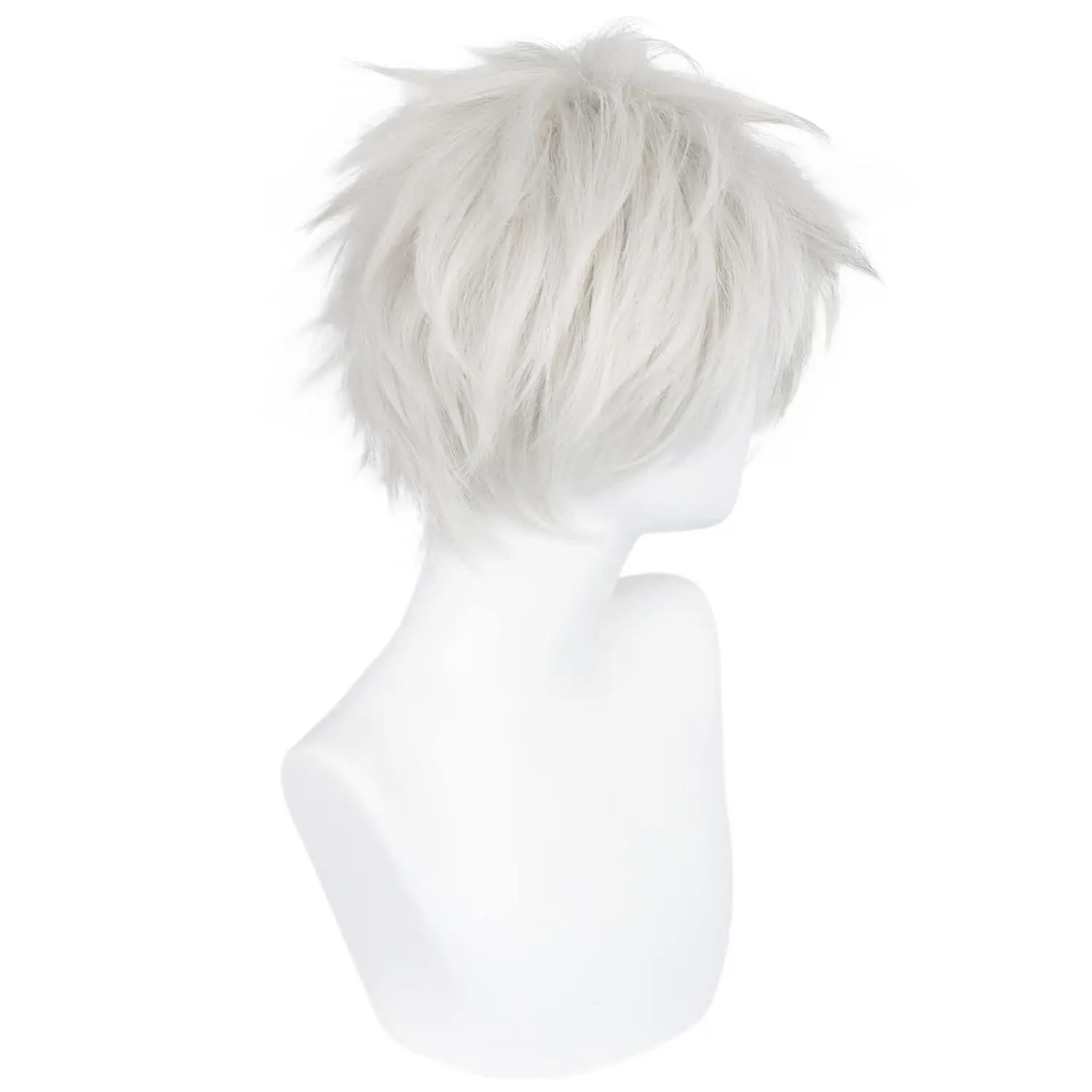 Short Wig for Men Silver White Men's Wig for Cosplay Short Silver White Wig for Halloween Boy Christmas Event Costume Party