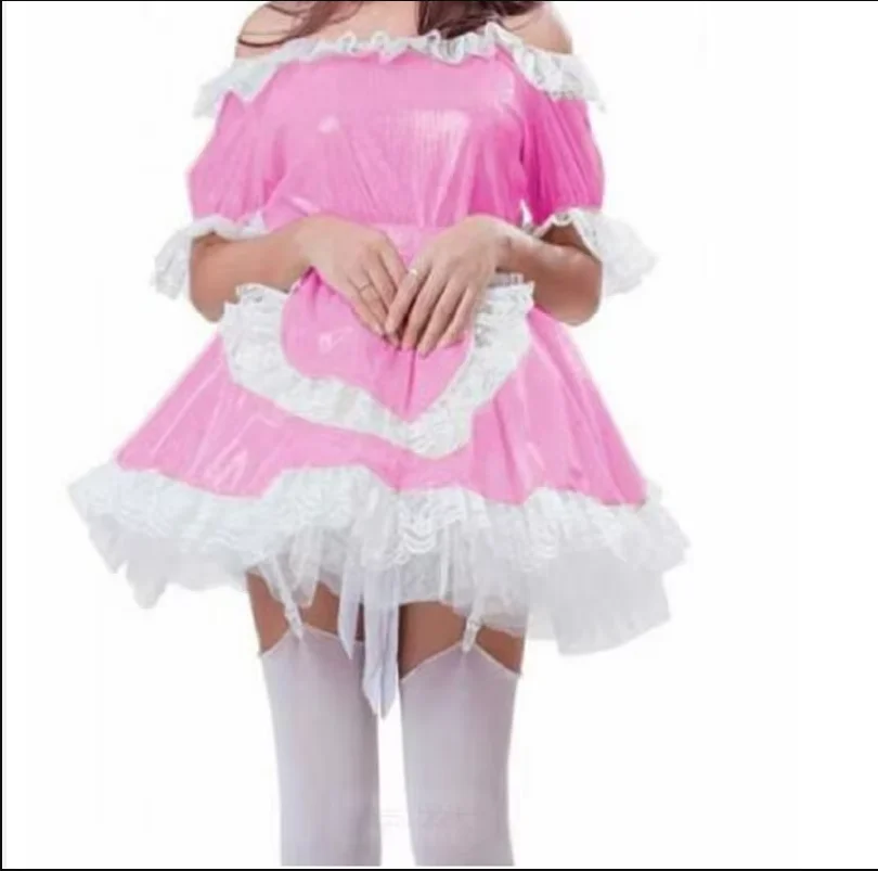 

Sissy Girl sexy Dress Pearl Leather Rag Chest Leakage Shoulder Gothic Halloween Party Maid Dress Customization