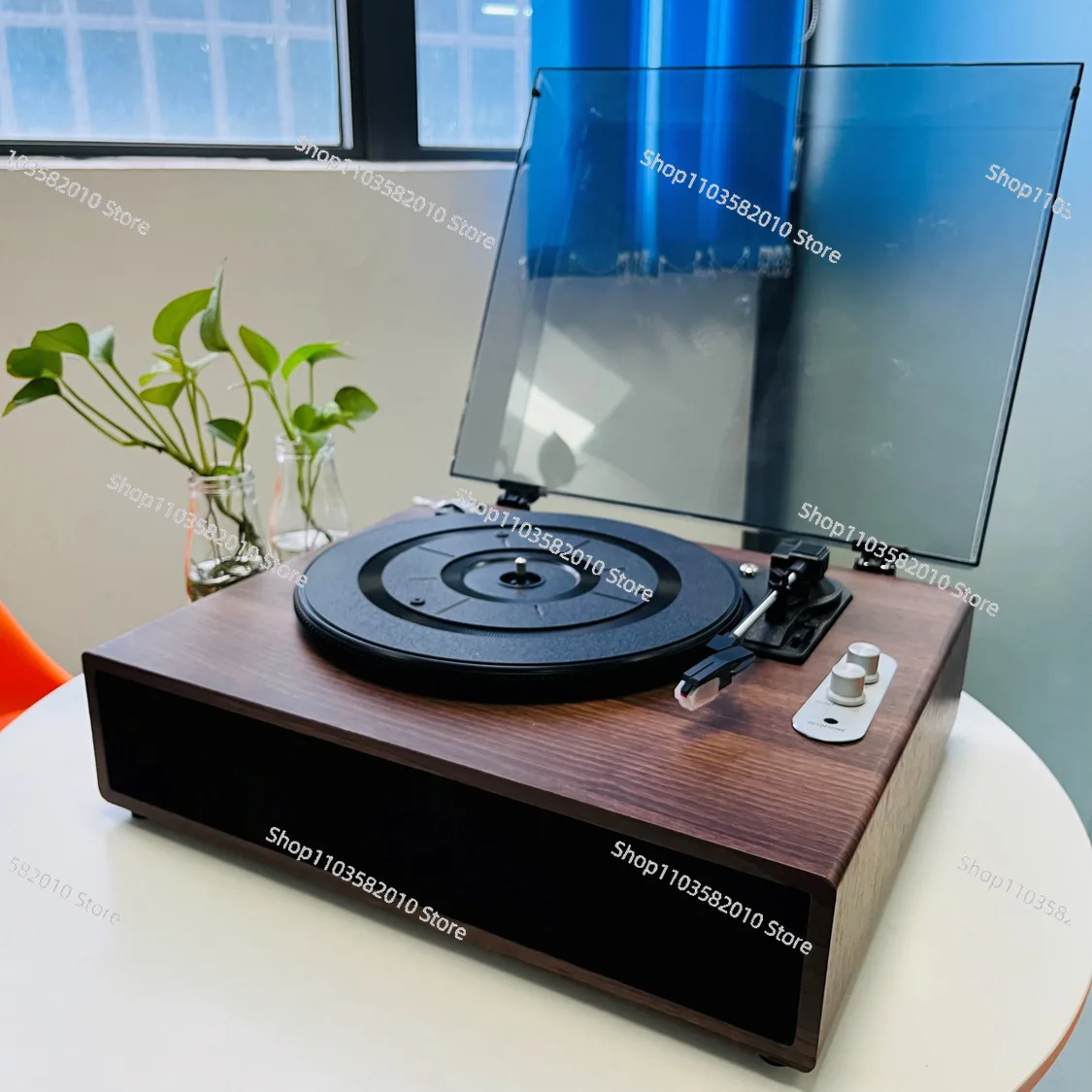 New vinyl record player home fashion desktop wooden bluetooth speaker retro audio phonograph ornament gift