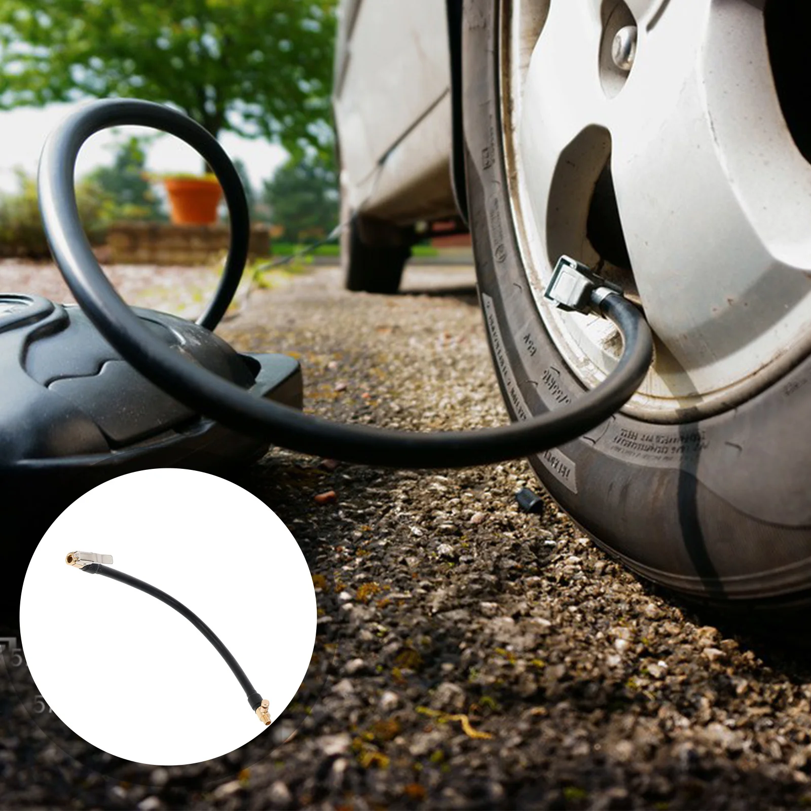 

Car Tire Inflator Hose Inflatable Pump Extension Tube Durable Flexible Rubber Hose for Easy Use Auto Tire Valve Extension