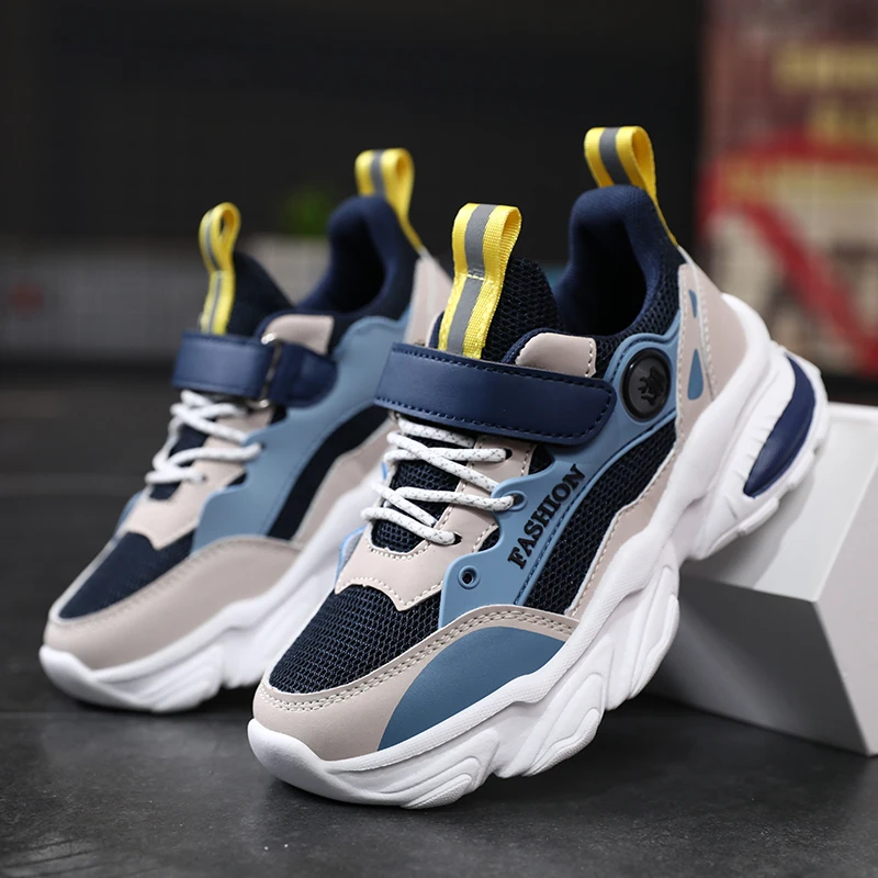 

Детская спортивная обувь с сетчатой амортизацией, модные кроссовки, противоскользящие стабильные кроссовки для тренировок на открытом воздухе, детская теннисная обувь