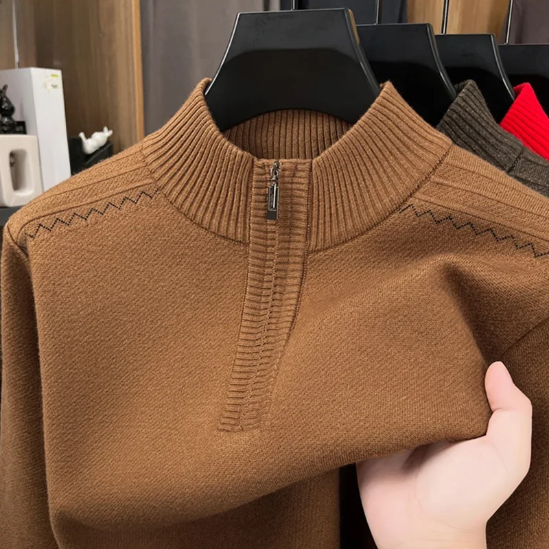 

TUCANO 2025 Зимний мужской вязаный свитер с капюшоном на молнии, теплая шерстяная толстовка с капюшоном, повседневная толстовка обычного кроя, длинный све, базовый слой