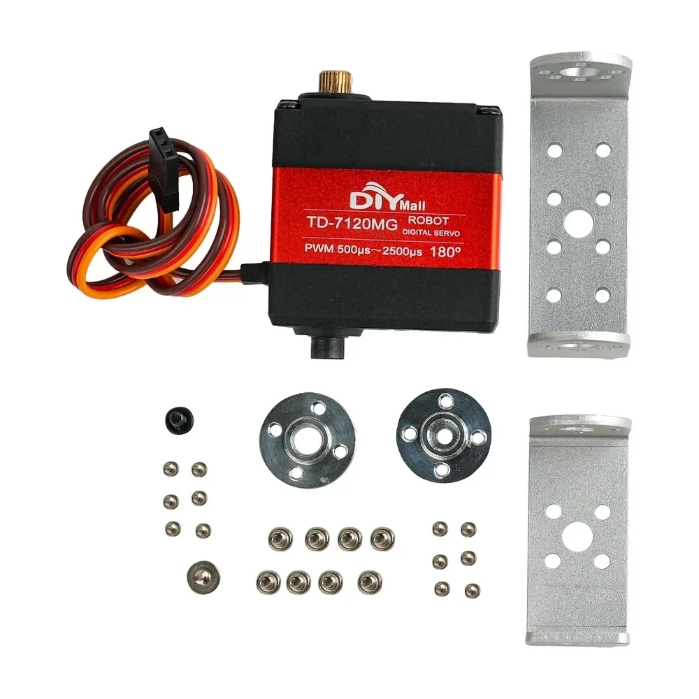 20KG Digital Servo TD-7120MG Zweiachsiger Metall-RC-Servo mit 180/270° Winkel, steuerbarem Stahlgetriebe und Kohlebürstenmotor für RC-Auto und Roboter – Detail 2