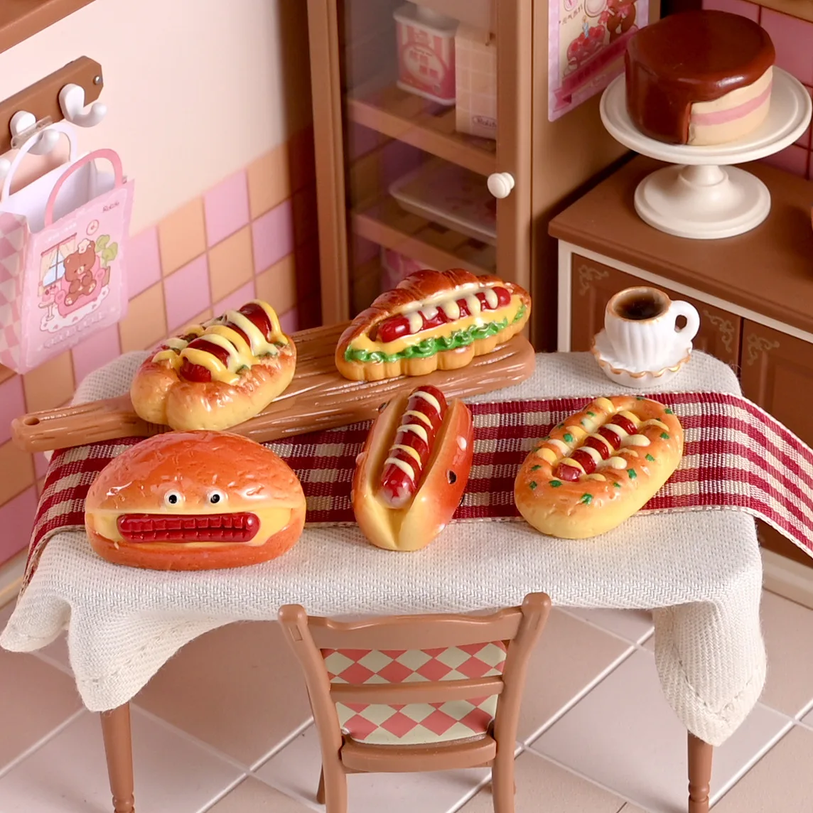 10 Pcs Resin Simulation Vegetable Salad Hot Dog Sandwich Burger 3D Model Decoration Refrigerator Sticker Handicraft