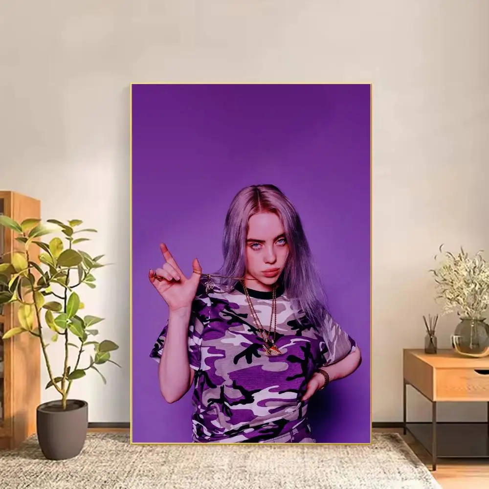 B-Billie Eilish Singer Poster Versatile HD Waterproof Wall Art Self-Adhesive Decor for Any Space Ideal Gift