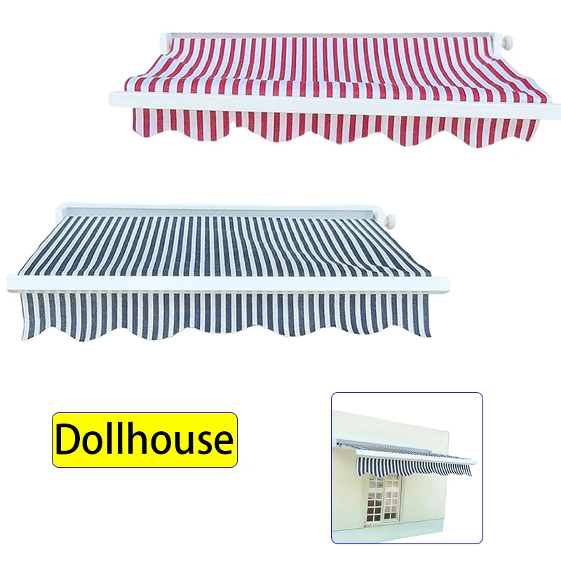 Auvent de Simulation pour maison de poupée, modèle de maison de poupée, balcon extérieur, pare-soleil, décoration de scène, jouets de jeu pour enfants, 1/12