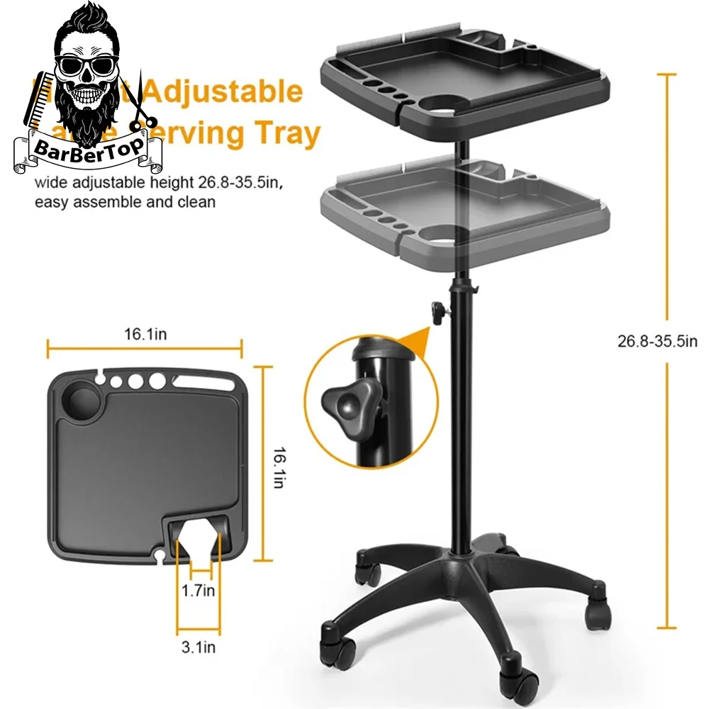 

Barber Hair Extension Tray Hairdressing Removable Pallet Rolling Cart Pro Beauty Multifunctional Trolley Barbershop Supplies