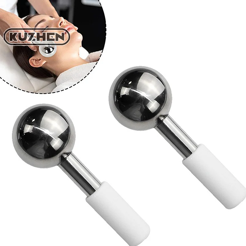 

Facial Ice Globes Cold Hot Stainless Steel Facial Roller Skin Beauty Spa Cooling Globe Massage Ball Face Care Cryo Freeze Stick