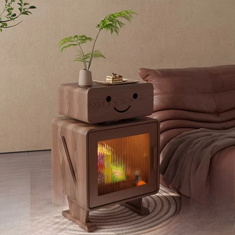 

Side cabinet, side of solid wood sofa with lamp