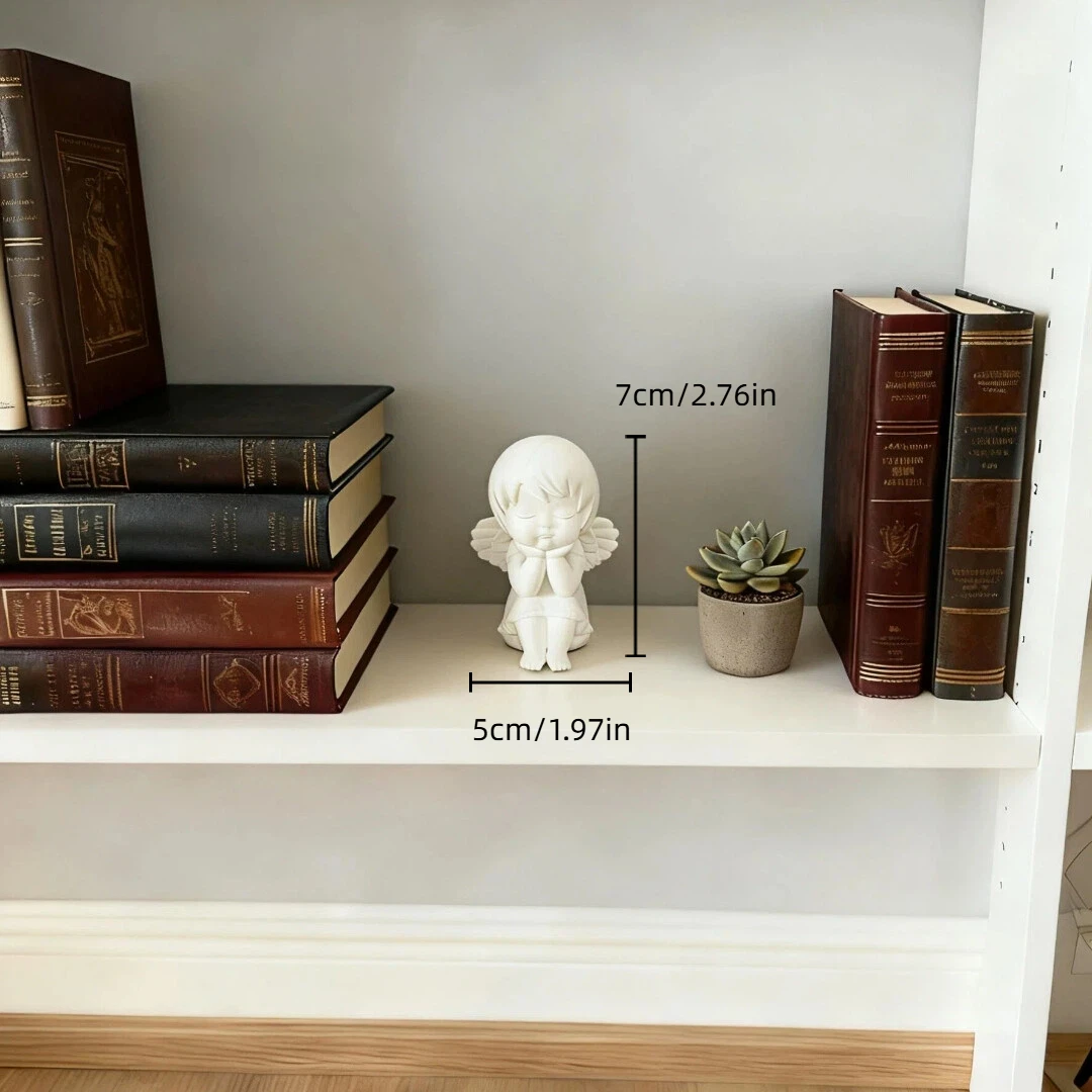 تمثال Angel Guardian الصغير المطبوع ثلاثي الأبعاد بتصميم فريد من نوعه لتزيين المنزل لسطح المكتب أو الحديقة