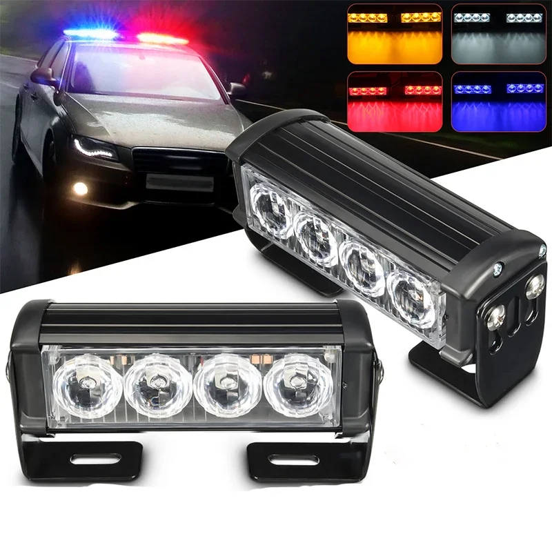 

Car Emergency Warning Strobe Light Strip 8LED Remote Control Auto Daytime Running Police Lamp 2 In 1 12V 36W For Car Trucks Moto