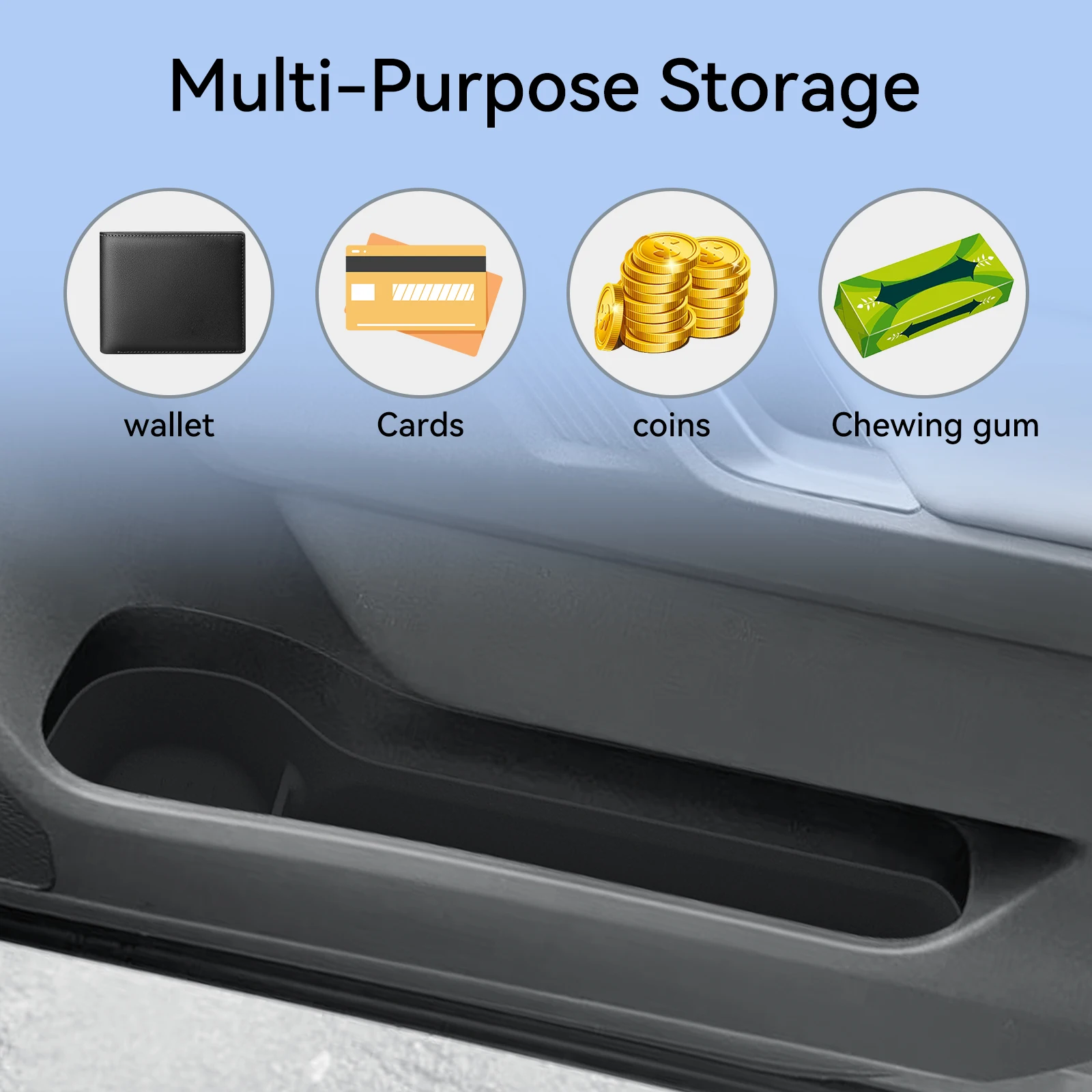 LUCKEASY für Toyota RAV4 2026 Vorderer und Hinterer Türgriff Schrankfach Aufbewahrungsbox Tür-Seitenorganizer TPE Auto-Innenzubehör – Detail 8
