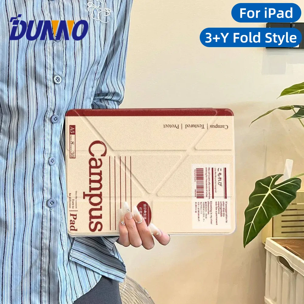 

Чехол типа 3+Y с держателем для карандашей для ipad Air Чехол 7-го поколения для iPad A16 11-го 10-го 10,2 дюйма Mini6 /7 Air5/4 Pro 12,9 11 13 M3 M4 M2