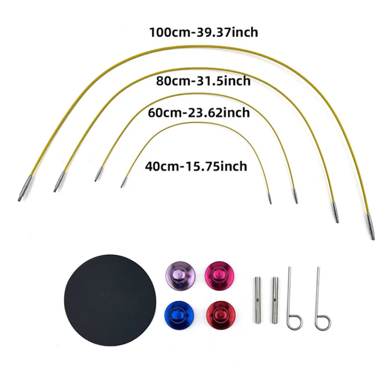 알루미늄 원형 뜨게 바늘 세트, 교체 가능한 크로셰 후크, 뜨게 액세서리, 직조 실 뜨게 바늘 키트