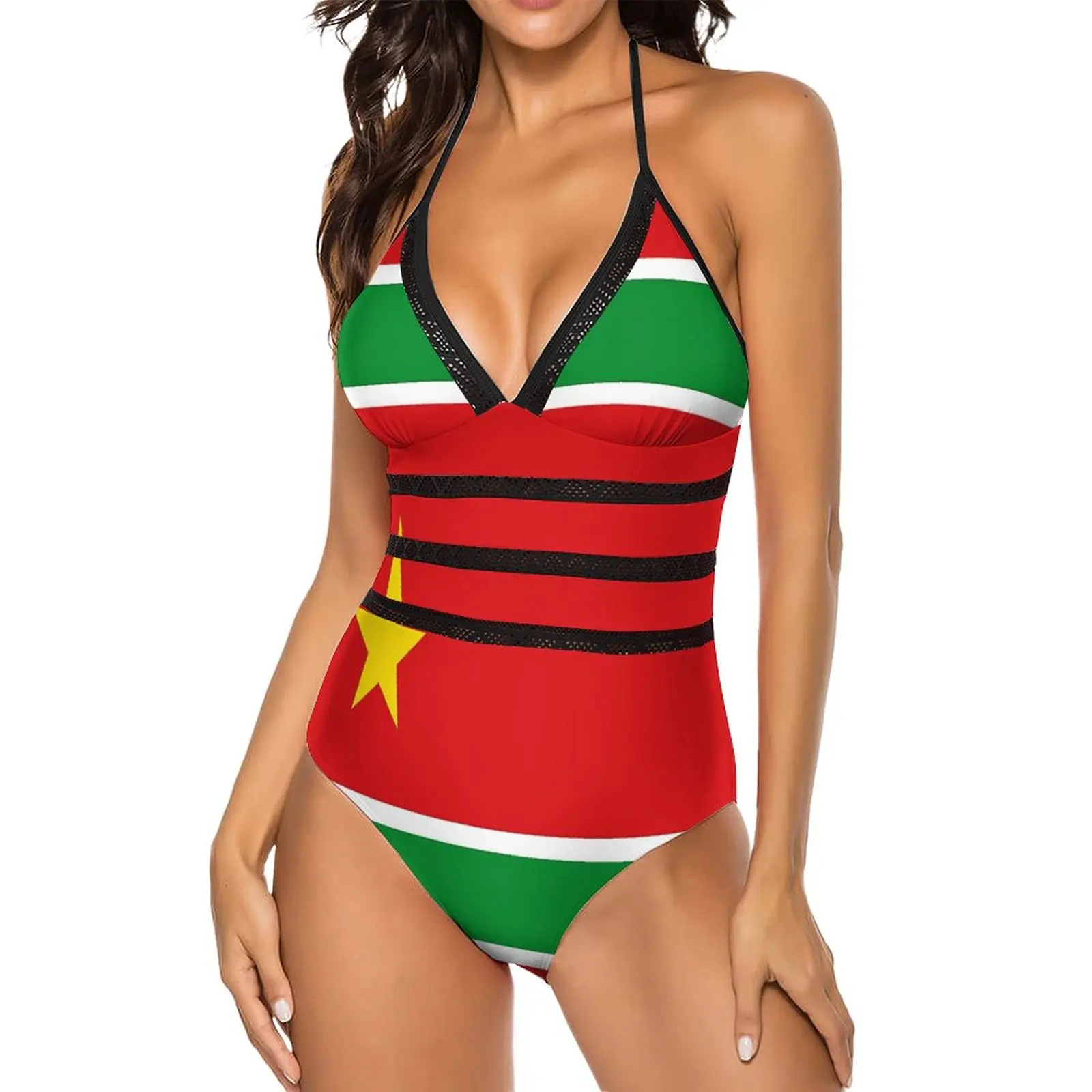 Einteilige Badeanzug Flagge von Guadeloupe niedlichen exotischen Frauen Bikinis Humor Grafik hochwertige Bade bekleidung Beach wear