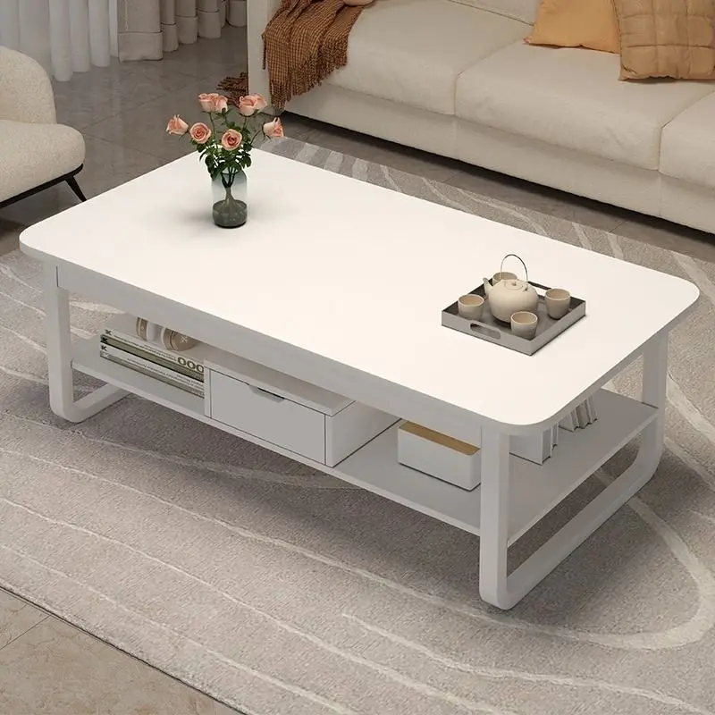 Coffee table living room home small apartment rental house with double layer dining small table simple new sofa tea table