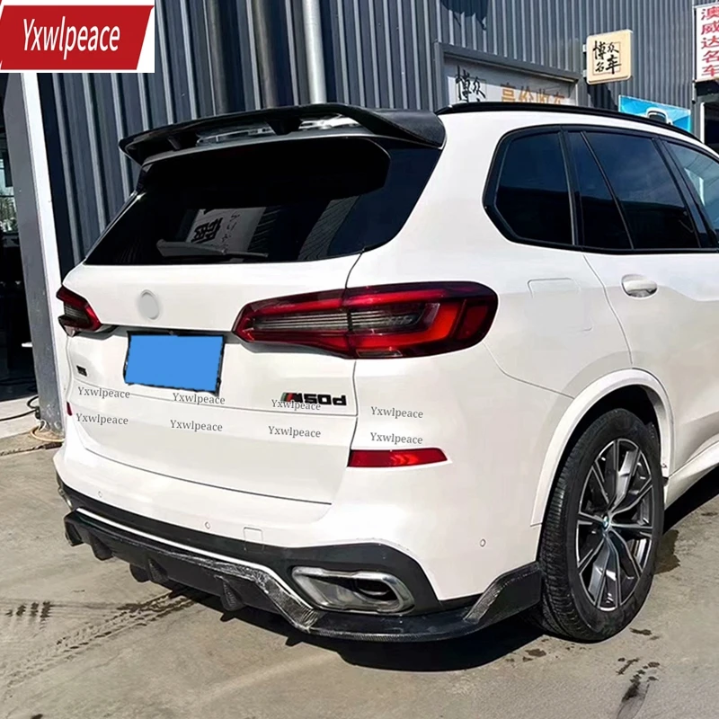 For BMW X5 G05 Spoiler 2019 2020 2021 2022 2023 ABS Gloss Black and Carbon Fibrer Look Rear Roof Trunk Spoiler