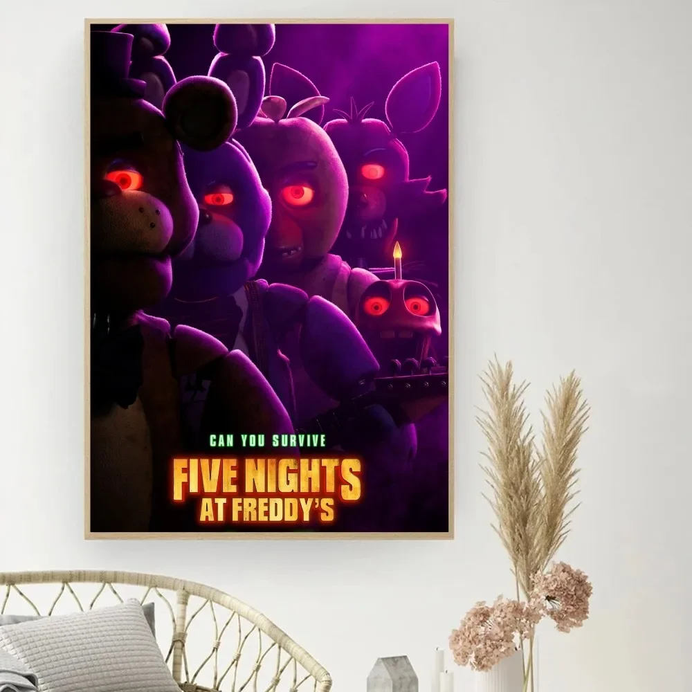 Game F-Five N-Nights at Freddys Poster DIY Vintage Movie Poster Wall Art Painting Study Stickers