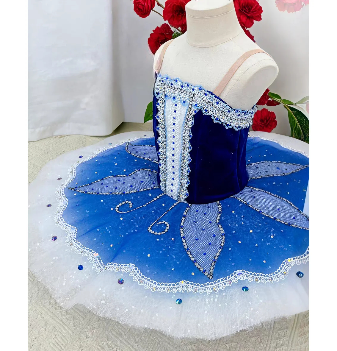 Jupe de Ballet Bluebird personnalisée, fée argentée, la belle au bois dormant, robe Tutu de spectacle Esmeralda