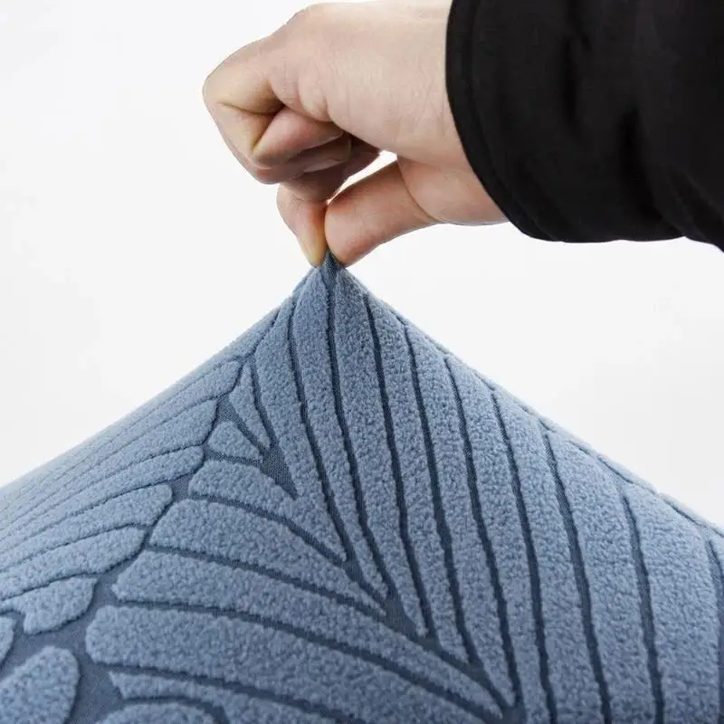 1 Stück Blätter-Jacquard Barhockerbezug Elastischer Quadratischer Sitzbezug Waschbarer Schmutzabweisender Esszimmerstuhlbezug für Hotel- und Heimdekoration – Detail 4