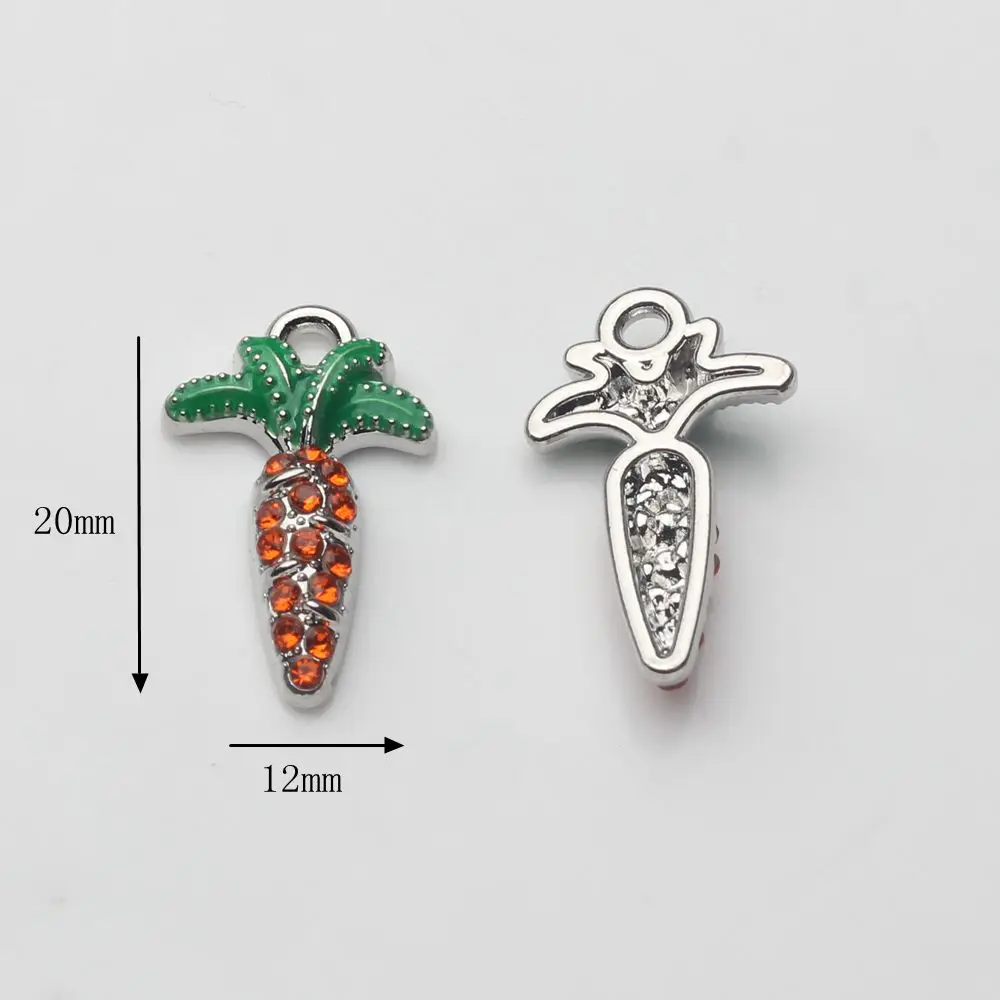 Zinc Alloy Enamel Pineapple Papaya Carrot Charms 6pcs/lot For DIY Fashion Jewelry Earrings Making Finding Accessories