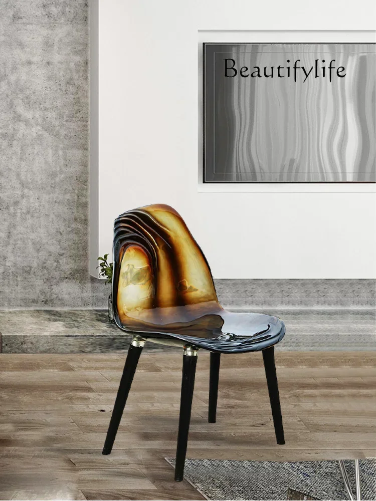 

TTTransparent Light Luxury Epoxy Resin High-End Chair Living Room And Tea Room Dining-Table Decoration Art Sculpture