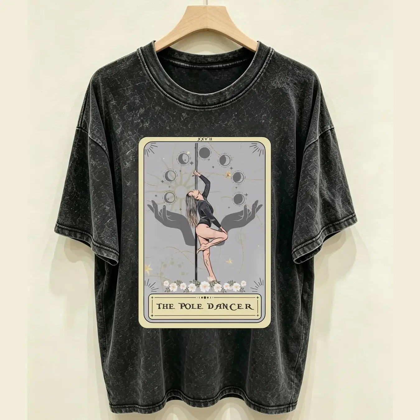 washed T Shirt Pole Dancing TaroT for Dancer PoleDancing with Card Design Dance Lover long or short sleeves vintage Washed