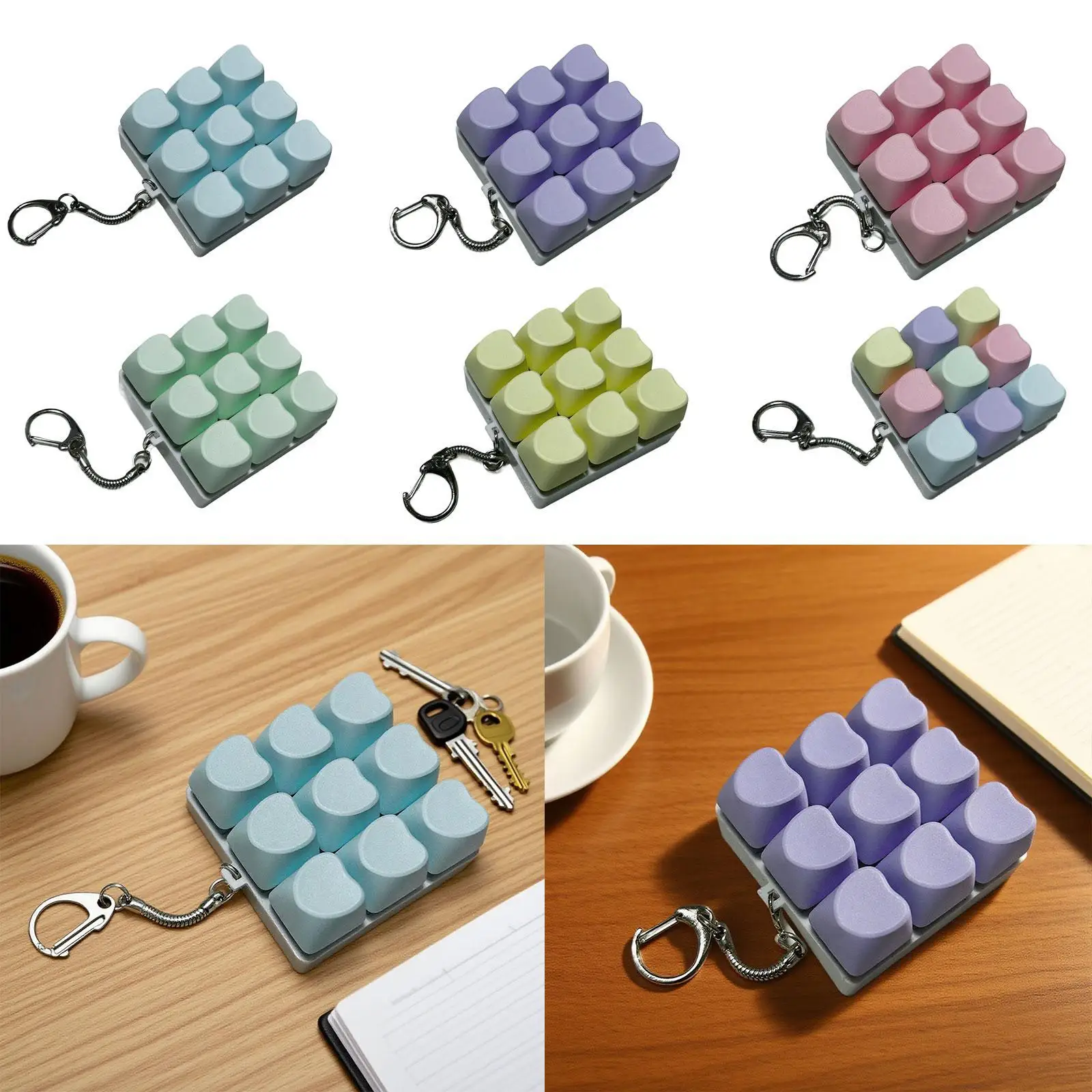 9-клавишная клавиатура, игрушечный брелок-кликер, универсальная игрушка-кликер для кошельков
