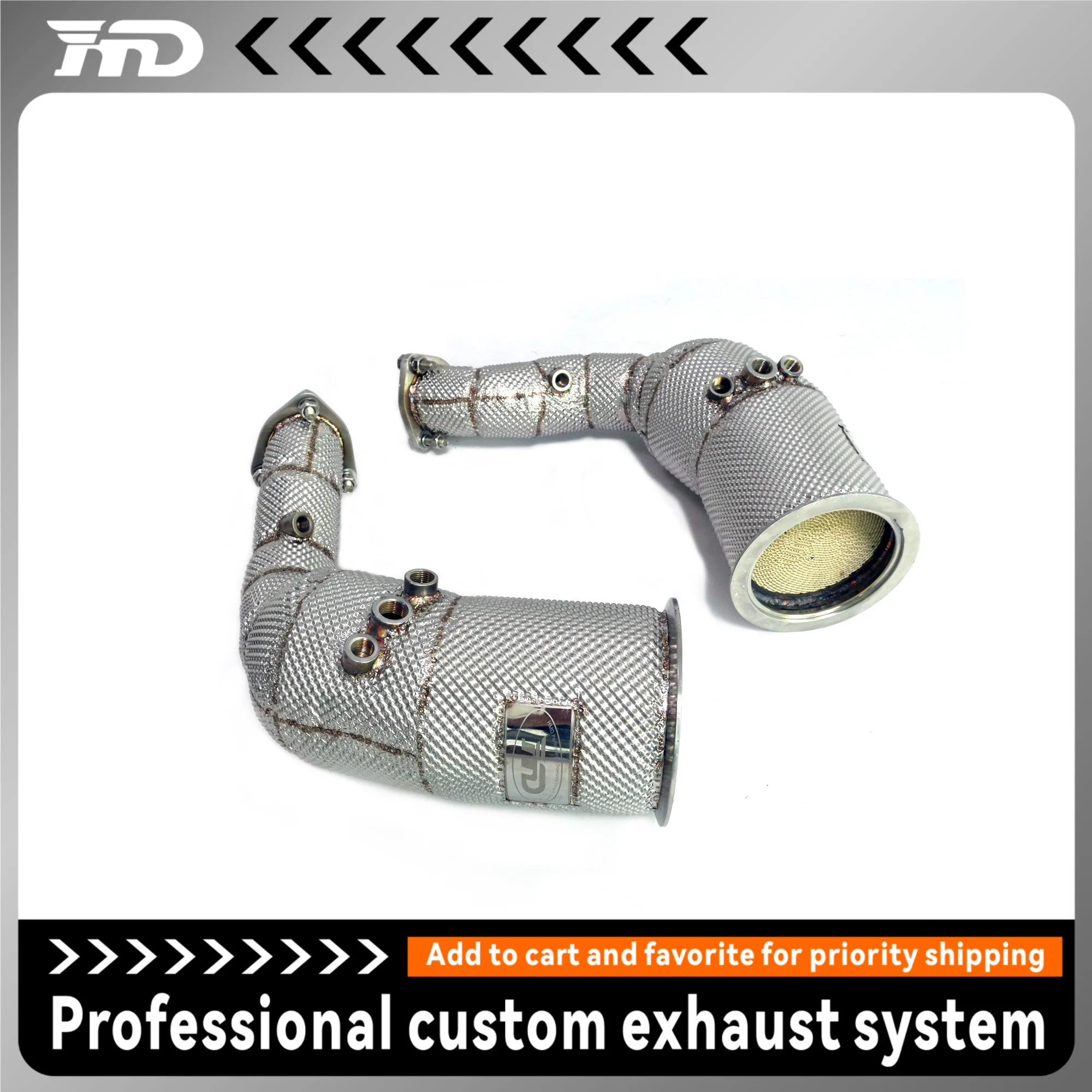 HMD Downpipe For Audi RS Q8/RSQ8 4.0T 2022-2023 Racing Heat Shield Stainless Steel Exhaust Straight Down Pipe