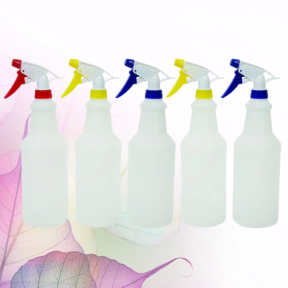 Bottiglie spray portatili da 5 pezzi Contenitore detergente vuoto multiuso per interni ed esterni Acqua a colori casuali da 750 ml