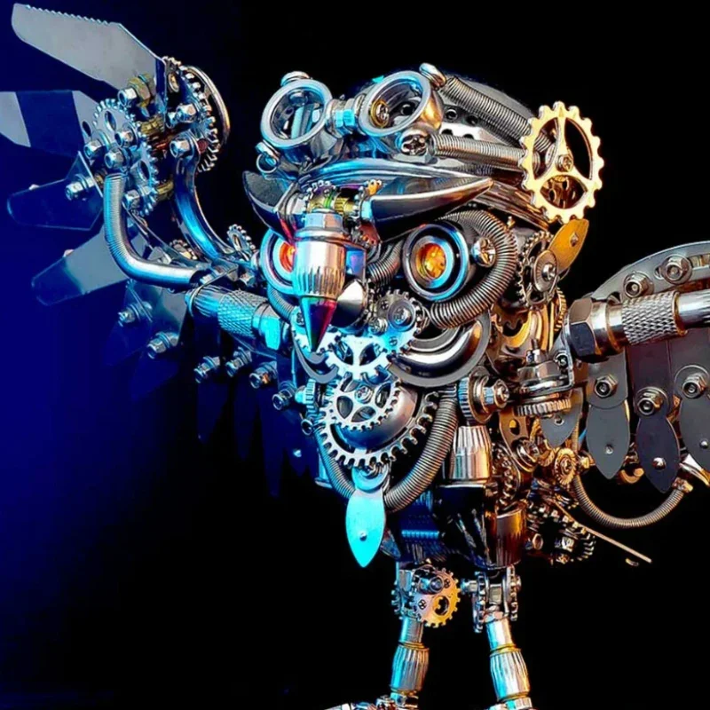 3D Puzzles Steampunk Owl Model Kits DIY Metal Assembly Toy Animals Model Toys for Kids Adults Gifts - 700+PCS