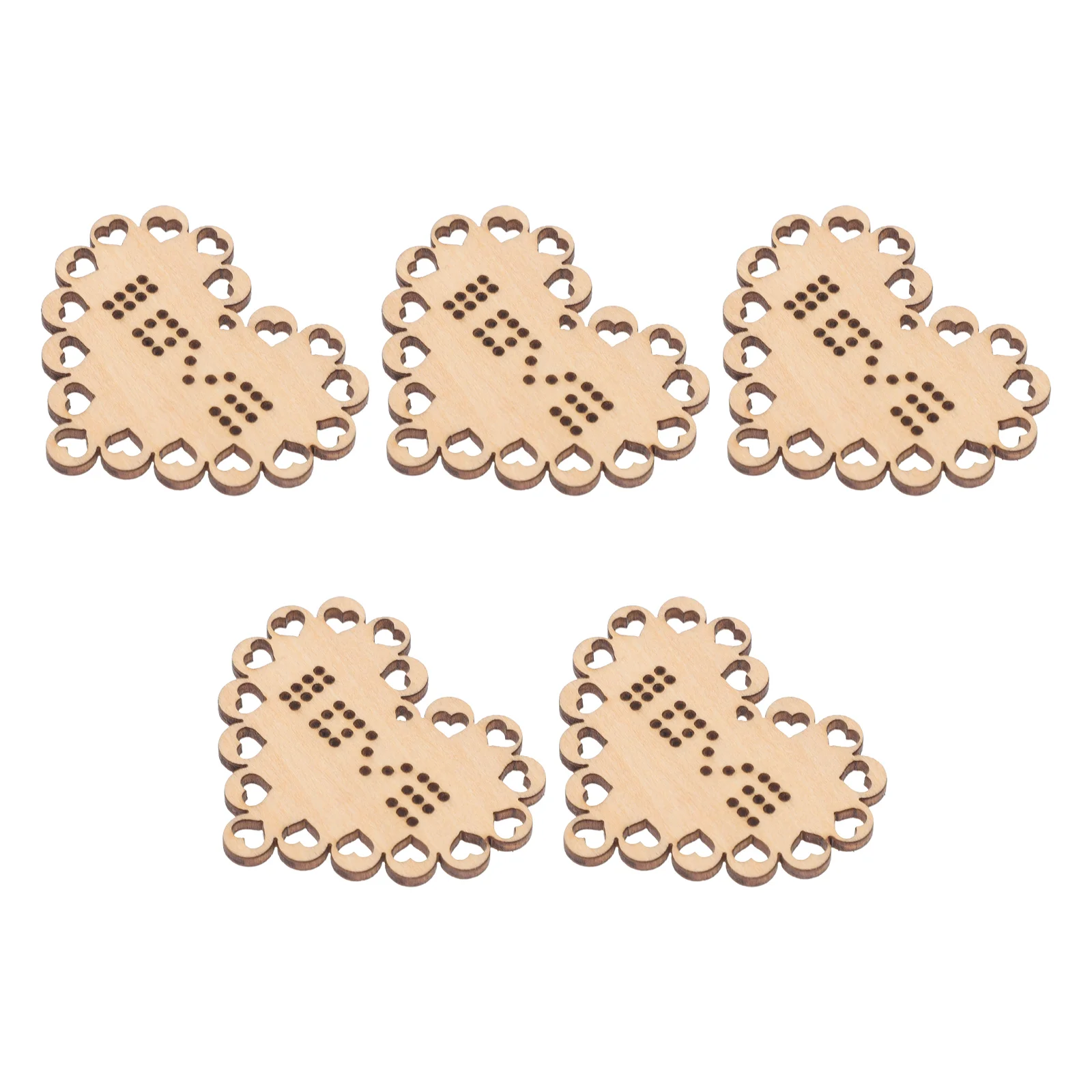 5 Pcs Necklace Cross Stitch Wood Pieces DIY Cross-stitch Chips Mini Wooden Christmas Board Plate Handmade