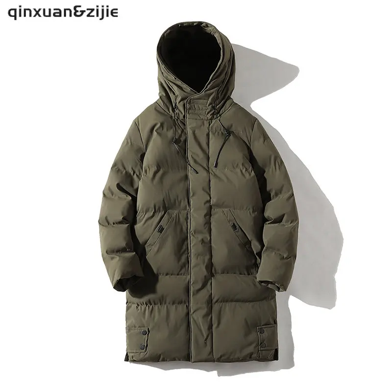 Men Winter Jacket Warm Hooded Solid Man Jackets and Coats Outwear Windbreaker Male Long Parka Overcoats Plus Size Black Grey 8XL