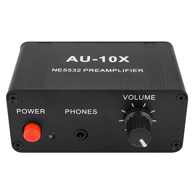 HOT-3X AU-10X NE5532 Audio Signal Preamplifier Headphone Pre AMP Board Gain 20Db RCA 3.5MM Volume Control Tone DC 12V