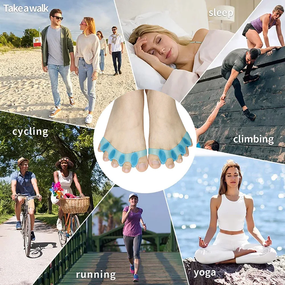 Pexmen 2/4 pezzi separatori per dita in gel ripristinano le dita dei piedi alla forma originale correttore distanziatori per occhielli sovrapposti e vesciche