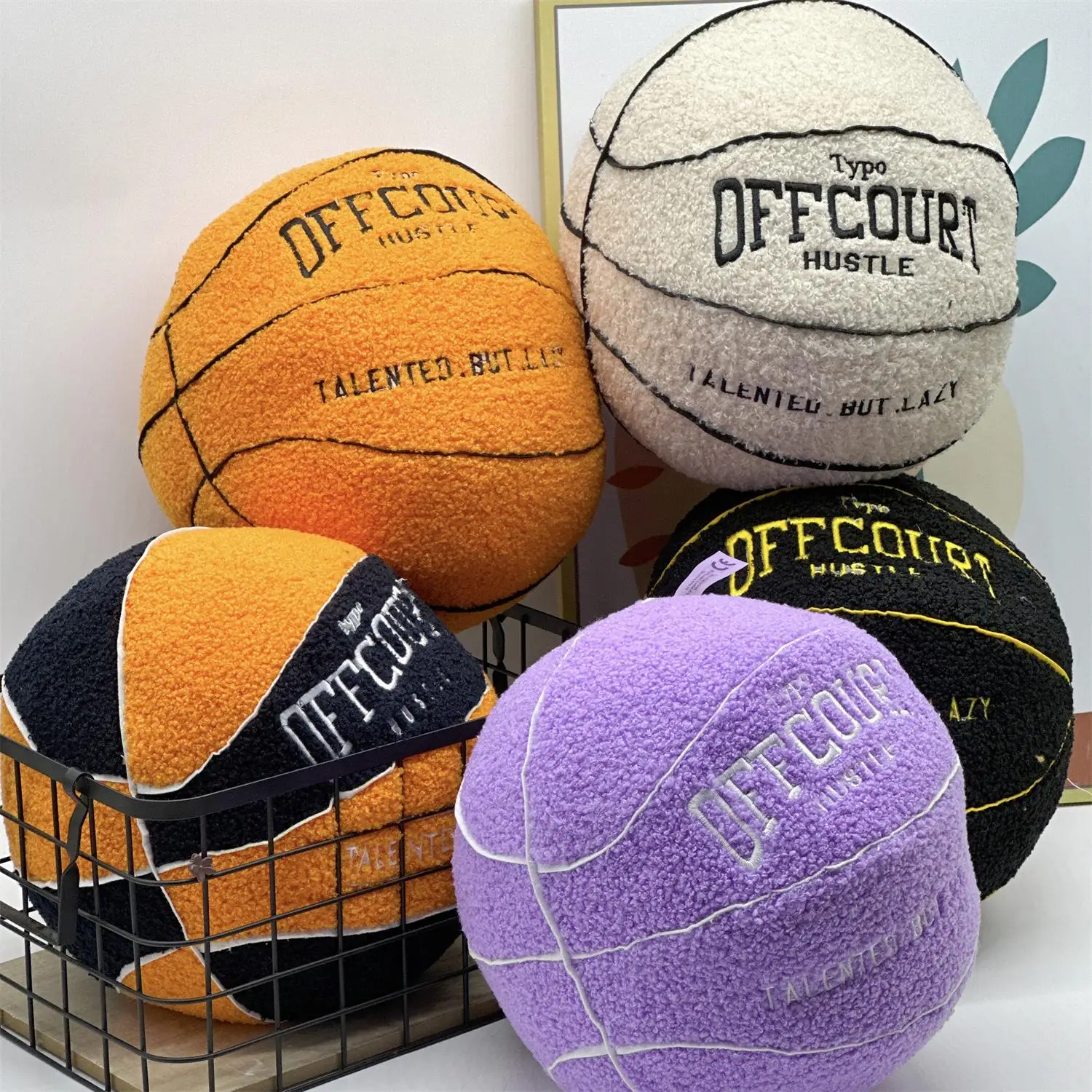 

New Offcourt Basketball Plush Pillow Toy Cute Home Basketball Doll Ball Throwing Doll Pillow High Quality Home Room Decoration