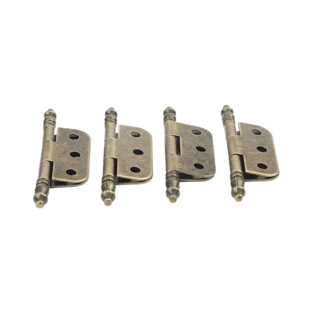4 Pcs Hinges+Screws Crown for Head Hinge Hinge Wooden Case 6-hole Flat Hinge Box Packaging Hinge Buckle Alloy Head