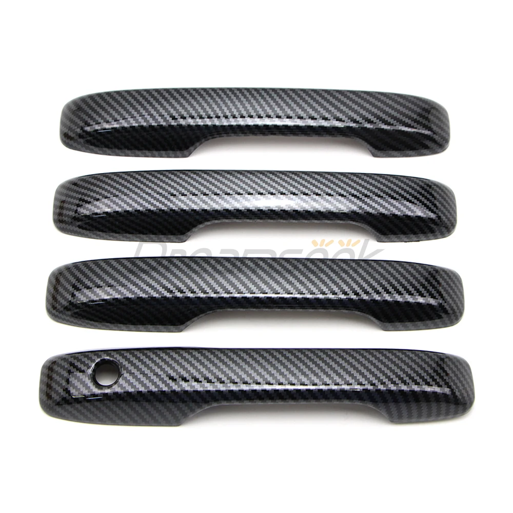 Car Door Handle Cover For Honda Fit Jazz GR 2020 2021 2022 2023 ABS Plastic Carbon Fiber Pattern Without Smart Key hole 4PCs