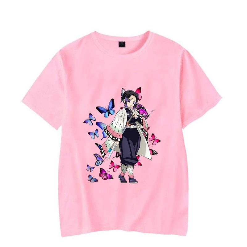 New Kochou Shinobu Printed T-shirts for Women Summer Tee Shirts Hot Anime Casual Short Sleeve Round Neck Tops T-shirts