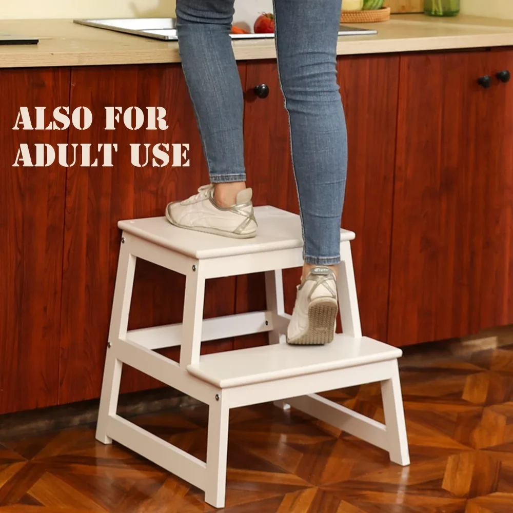 Kitchen Step Stool for Toddlers,  Kids Learning Stool,Baby Standing Tower for Counter,Children Standing Helper (White)