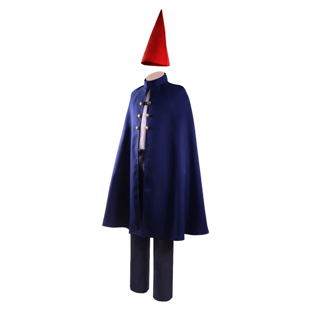 Wirt Cosplay Men Costume Cartoon Movie Over Disguise Garden Wall Hat Cloak Set Clothing Red Headgear Halloween Carnival Suits